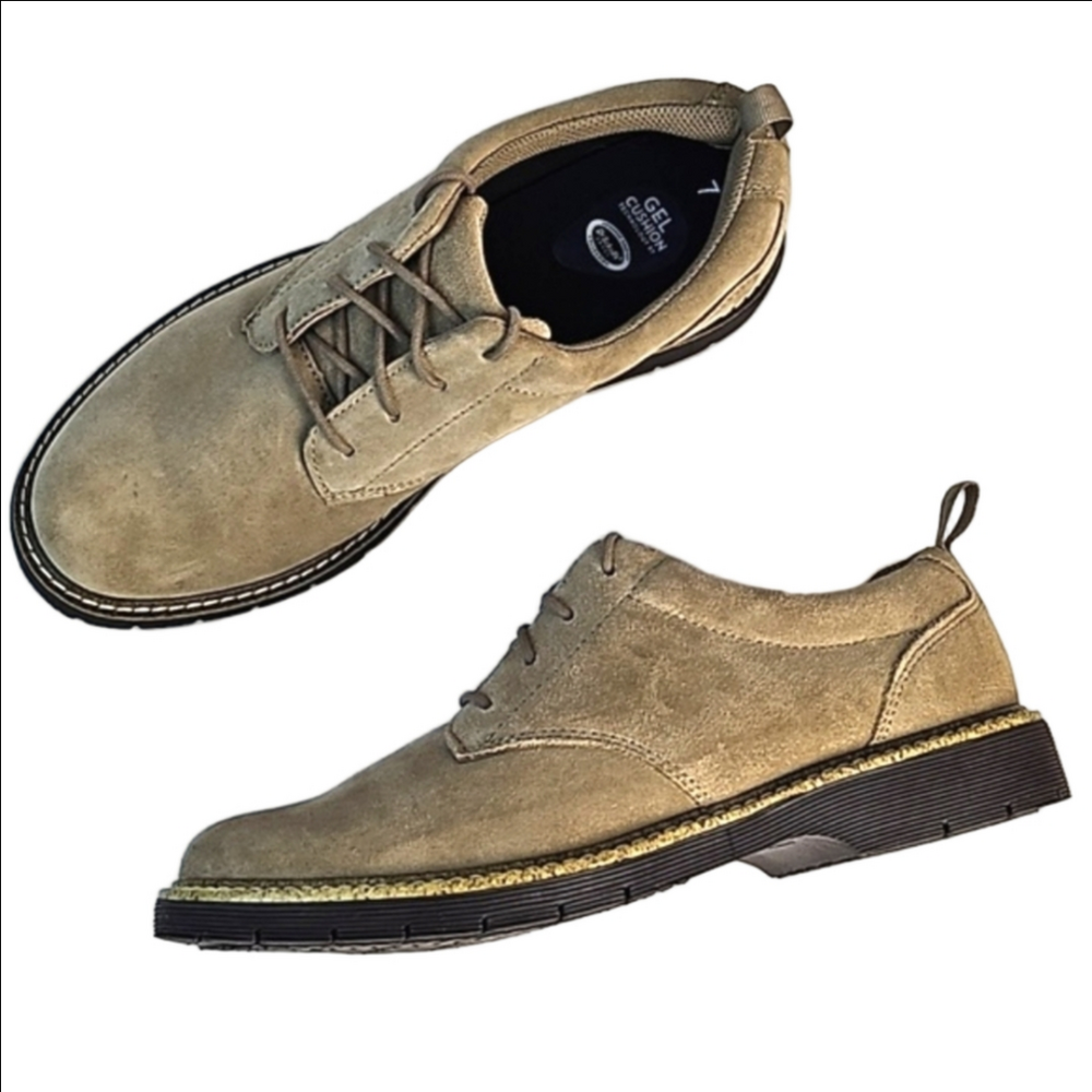 Dr. Scholl's Advanced Comfort Tan Suede Leather Lace Up Gel Cushion Oxford Shoe